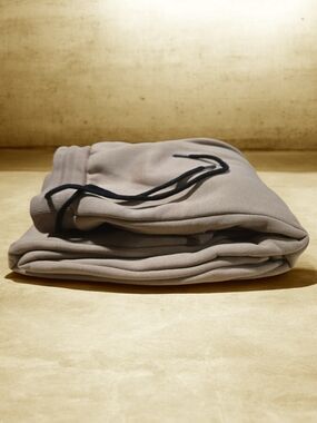 Neutral Taupe Jogger Sweatpants with Black Drawstring